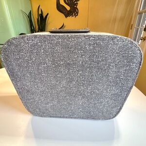 Vintage 60s Blondy travel case, black and white carry-on, hard shell, zipped